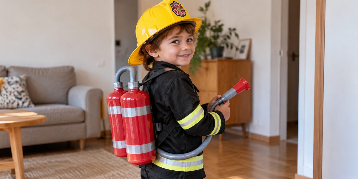 Disfraz de Bombero casero para niño